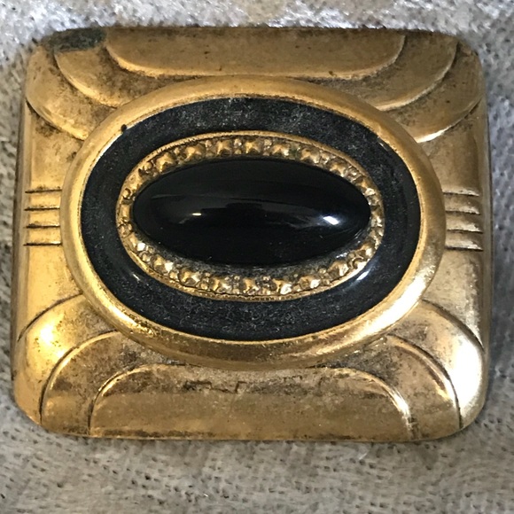 Vintage Jewelry - Vintage 1930’s Art Deco brooch black gold